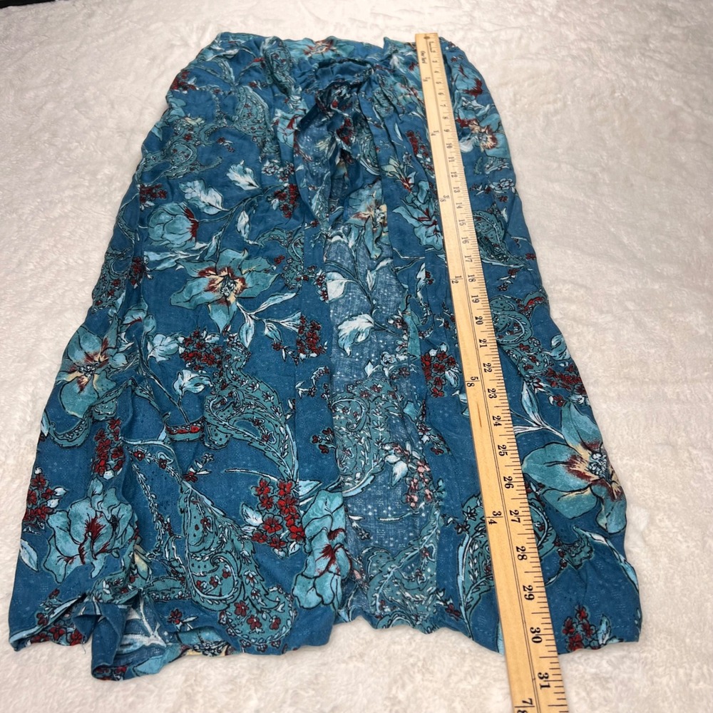 Band of Gypsies Womens Teal Floral Maxi Skirt Boho Festival Flowy Size Small NWT - Picture 9 of 10